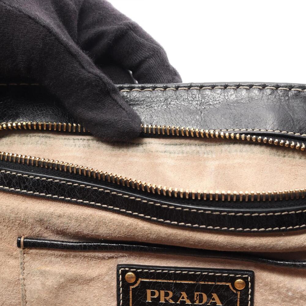 PRADA Black Leather Shoulder Bag - Picture 5 of 11